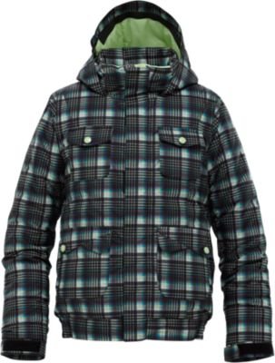 Burton Kinder Snowboardjacke GIRLS TWIST BOMER, true black candy plaid, Gr. 164 (XL), 253688