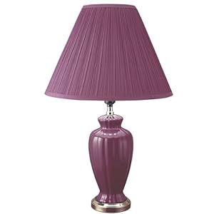 ORE International 6118BG 26-Inch Ceramic Table Lamp Burgundy