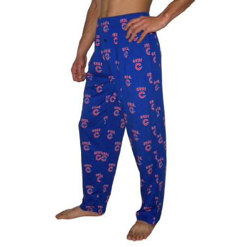 Mens MLB Chicago Cubs Cotton Thermal Sleepwear / Pajama Pants - Blue & Red (Size: M)