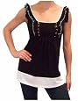 Bailey Blue Junior`s Pleated Ruffle Tunic Knit Top