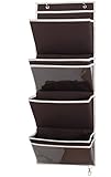 Misslo Mail Organizer Wall Mount Over the Door Magazine Storage (4 Pockets, Coffee)