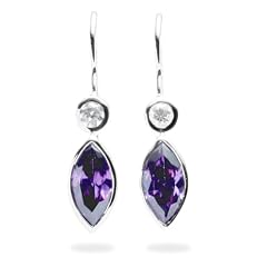 Rafaela Donata Argento Classico Damen-Ohrh�nger 925 Sterlingsilber Zirkonia violett / wei� 60800011