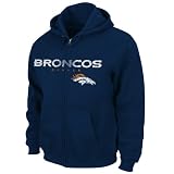 NFL Denver Broncos Touchbck III Full Zip Jacket Adult Long Sleeved Fullzip Hooded Fleece