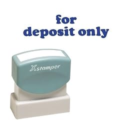 Xstamper(R) One-Color Title Stamp, Pre-Inked, "For Deposit Only", Blue