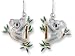 Australian Koala Bear Sterling Silver and Enamel Earrings