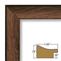 11x17 CLEARANCE Picture Frame 1.26' Wide Smooth Brown Grain Finish with Black Sidewalls