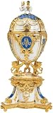 Empress Valentina and Empress Galina Faberge-Style Collectible Enameled Eggs
