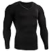 emFraa Mens Womens Skin Tight V-neck Thermal Base layer Compression Winter Black Shirt S ~ 2XL
