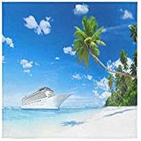 Tropical Palm Trees Custom Beach Hotel Travel Washcloth Hand Towel Warmer Soft and Comfortable 80% Polyester 20% Cotton, (13" x 13")