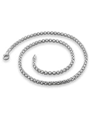 Sterling Silver 22" Round Box Chain Necklace - 3.9MM