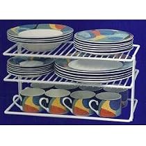 2 Shelf Cabinet Organizer (White) (8 1/2"H x 17 1/4"L x 8 1/2"W)