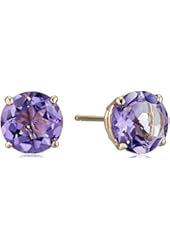 14k Gold Round Birthstone Stud Earrings