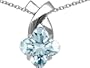 2.00 cttw Genuine Clover Cut Aquamarine Pendant in 14k White Gold LIFETIME WARRANTY