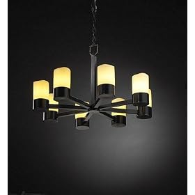 Melt Candle Shade 8 Light Black Matte Chandelier