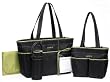 Carter's 5 Piece Diaper Bag Set - Black/Sage