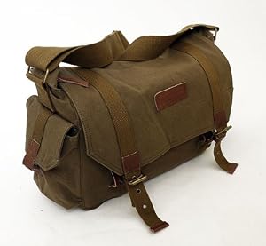 Yitao Deal Courser Canvas Dslr SLR Camera Shoulder Bag Backpack Rucksack Bag for Sony Canon Nikon Olympus--green Color:38cm X 22cm X 14cm