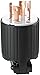 EATON L1430P Locking Electrical Plug, 125/250 V, 30 A, 3 P, 4 W, Black and White