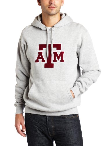NCAA Men's Texas A&M Aggies Conquest Long Sleeve Hooded Fleece Pullover (Steel Heather, Medium)