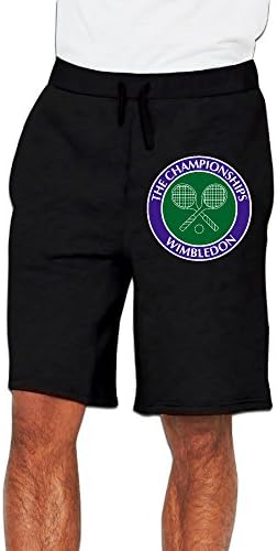 PLBFUY Wimbledon Tennis Championships Men's SweatShorts Pants Lycra With Pockets Black