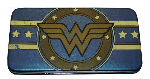  Wonder Woman Logo DC Comics Metallic Ladies Hinge Wallet