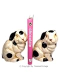 2 New Staffordshire Rabbit Statues / Bookend Book Ends