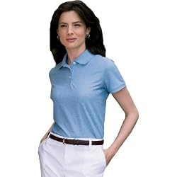 Devon & Jones Ladies' Recycled Fiber Pima Melange Pique Polo