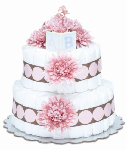 Bloomers Baby Diaper Cake Modern Pink Mums 2-Tier