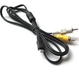 AV-5 AV5 5-pin AV Audio Video TV-Out Cable/Cord/Lead for Kodak EasyShare Easy-Share C142, C143, C183, C195, C1505, C1530, C1550, M5350, M522, M530, M531, M532, M550, M552, M575, M580, M583, M590, Z5010, Z5120, Max(Z990), Mini, Slice, Sport, Touch, Playsport Zx3, Playsport Zx5, PlayFull Ze1, PlayFull Ze2, PlayFull Waterproof, Sport C123, Sport C135, Touch M5370 - 5 Feet Black - Hi-Tech Dealz®
