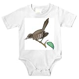 Onesie with swallow, feather, brown, bird, tail