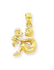 14k Mother holding child Pendant