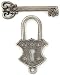 Blue Moon Manor House Metal Toggle Clasps, Lock and Key, Ant. Silver, 6/Pkg