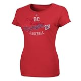 MLB Women's Washington Nationals Tie Game Short Sleeve Crew Neck Tee (Athletic Red, Medium)
