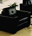 Sofa Chair with Button-Tufted Seat and Back in Black Regenerated Leather
