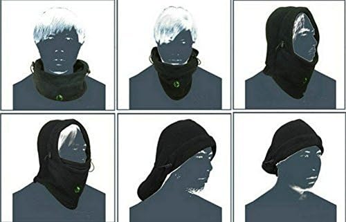 Eforstore Tactical Balaclava Full Face Outdoor Sports CS Mask Unisex Double Layer 6 in 1 Thermal Fleece Hats Winter Warm Windproof Hat Hood Police Swat Bicycle Motorcycle Ski Bike Work Riding Wind Stopper Cover Caps Neck Warmer Beanie Headcover