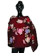 Maroon Color Wraps and Shawls Stole with Embroidery on Wool from Kashmir 80 x 28 inches Free Shipping