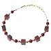 Blood Red Cubes Beaded Wire Collar Necklace
