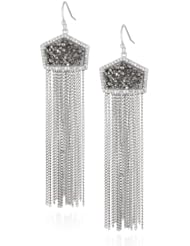 Marcia Moran "Mystere" Fringe Geometric Stone Cubic-Zirconia Earrings