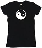 Ying Yang Symbol logo Women's Babydoll Petite Fit Tee Shirt in 6 Colors Small thru XL