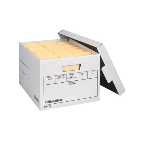 OfficeMax White Heavy Duty Storage Boxes, 12 Pack