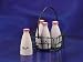 Dollhouse Miniature Milk Bottles in Basket