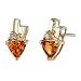 Dazzlingly Amorous 0.75 cts Trillion Cut Citrine Diamond Earrings 14Kt Yellow Gold