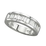 14K White Gold 1 ct. Baguette Cut Diamond Ring