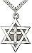 Heartland Mens Sterling Silver Star of David with Cross + USA Made + Choose Chain