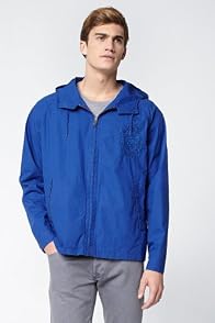 Cotton Canvas Hoody Jacket With Tonal Crest