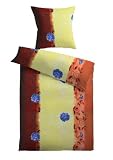 Kinzler Q-17081/38 Mikrofaser Fleecebettw&auml;sche ""Helen"" 80 x 80 cm + 135 x 200 cm terra