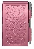 Wellspring Flip Notes Metal Note Case with Mini Pen and Notepad, Pink Damask