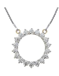 2 CT Diamond Circle Necklace 14K Yellow Gold VS2 Clarity with 18" Chain