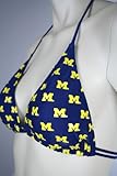 Michigan Wolverines Ladies Navy Blue Spring Breaker Bikini Top (Small)