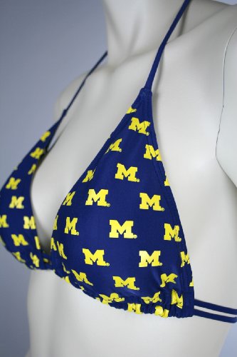 University of Michigan Wolverines Womens String Halter Bikini Top - Spring Breaker (Top)
