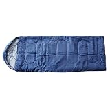 Campo Ultralight Rectangular Synthetic Sleeping Bag Blue with Hood and Carrying Bag